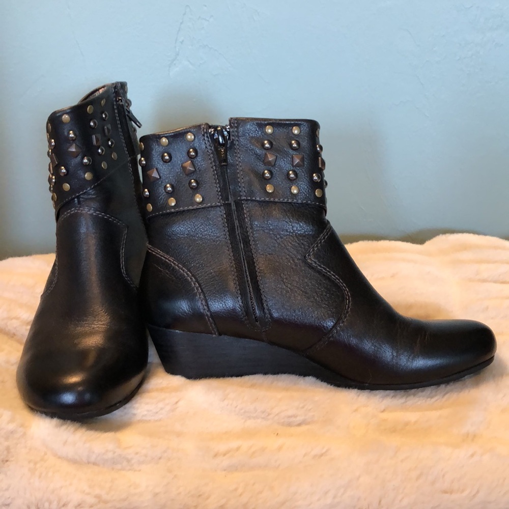 Taos Leather wedge boots Size 9 Mint condition - Picture 4 of 5